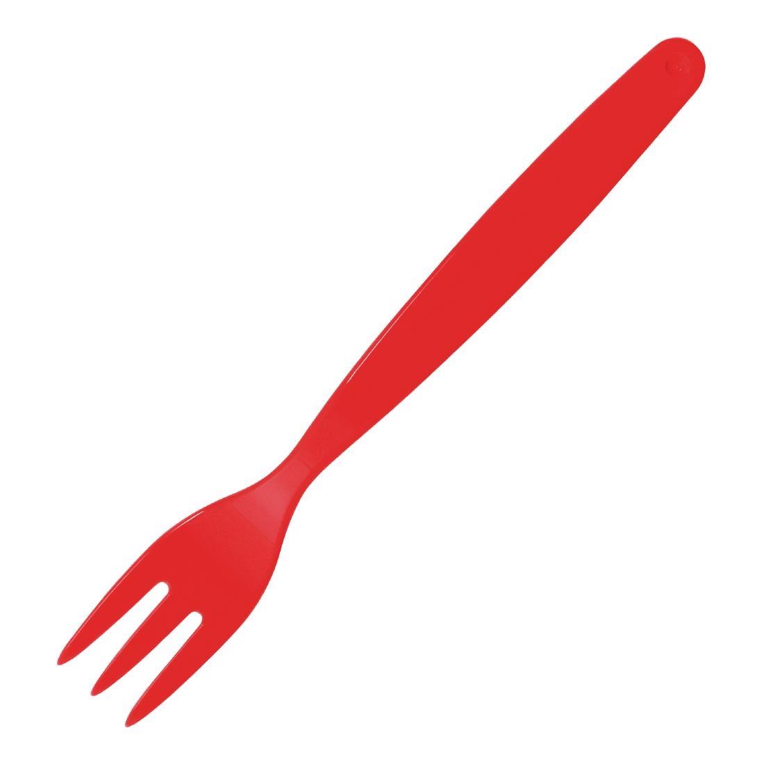 Olympia Kristallon Polycarbonate Fork Red (Pack of 12) - DL118  - 1