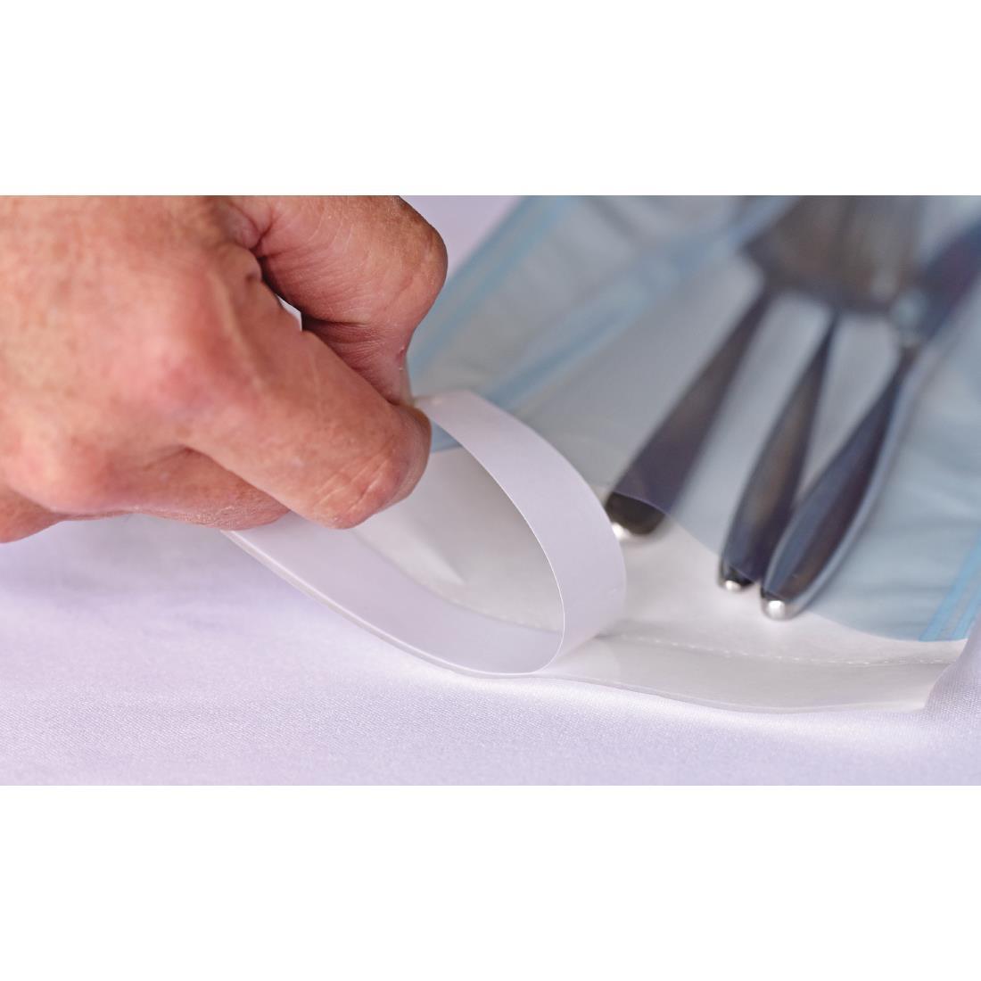 EpicureSecure Sealable Thermal Sanitised Cutlery Pouches Large (Pack of 200) - FA279  - 3