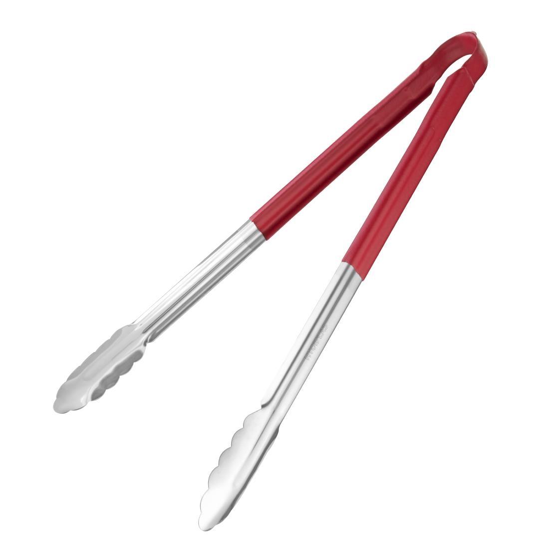 Hygiplas Colour Coded Serving Tong Red 405mm - HC854  - 1