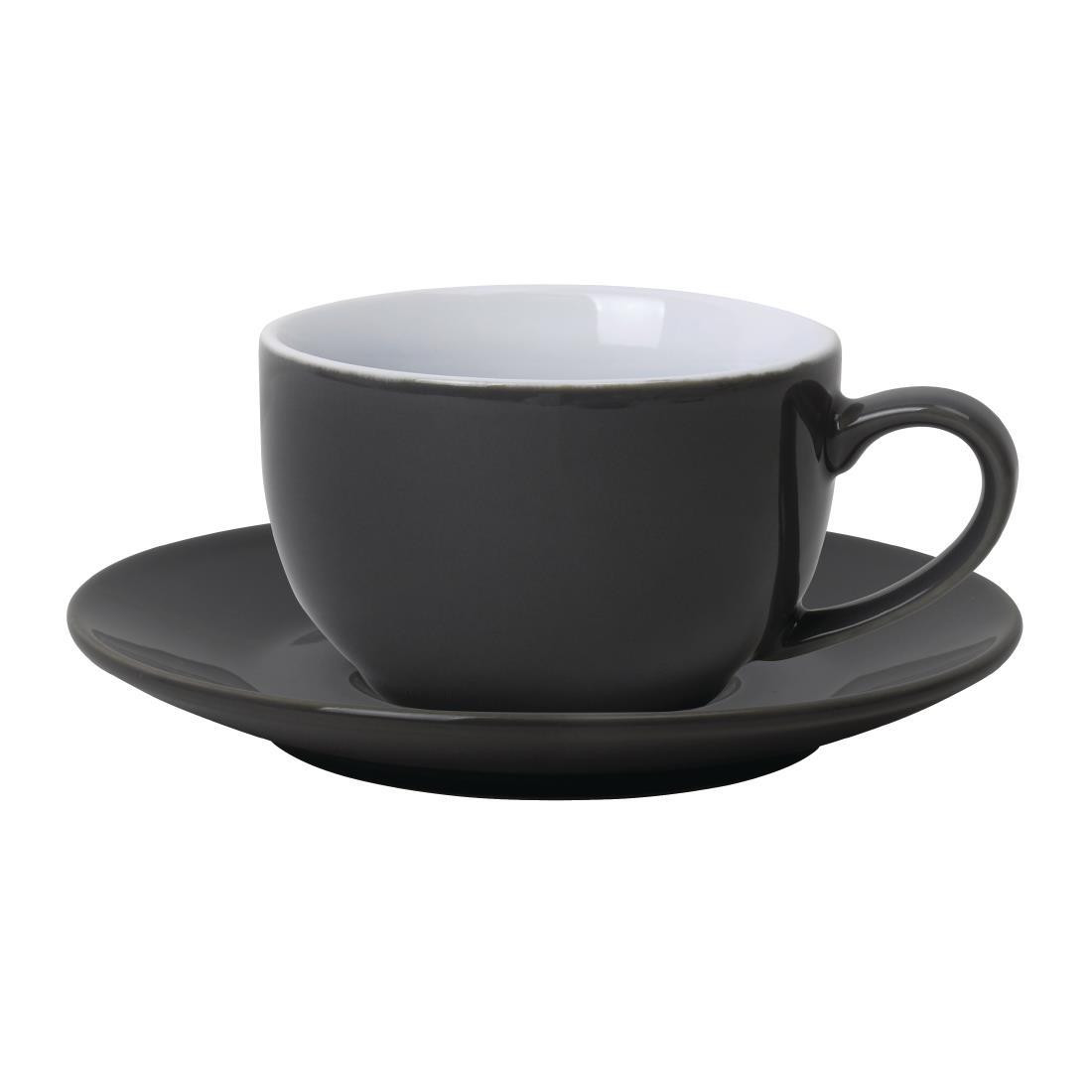 Olympia Cafe Saucers Charcoal 158mm (Pack of 12) - GL049  - 3
