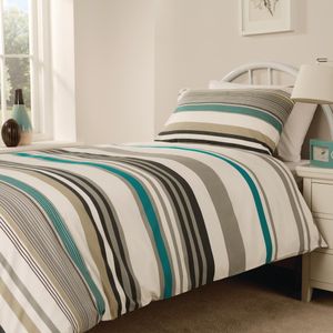Mitre Essentials Madison Stripe Housewife Pillowcase Teal - HB714  - 1
