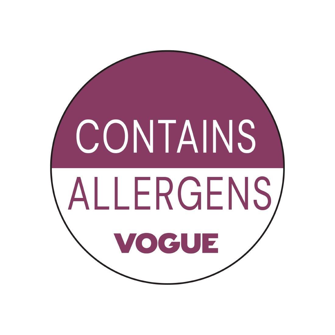 Vogue Removable Contains Allergens Food Packaging Labels (Pack of 1000) - FC218  - 1