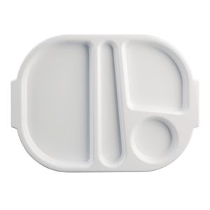 Olympia Kristallon Large Polycarbonate Compartment Food Trays White 375mm - GF999  - 3