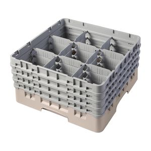 Cambro Camrack Beige 9 Compartments Max Glass Height 215mm - FD062  - 1