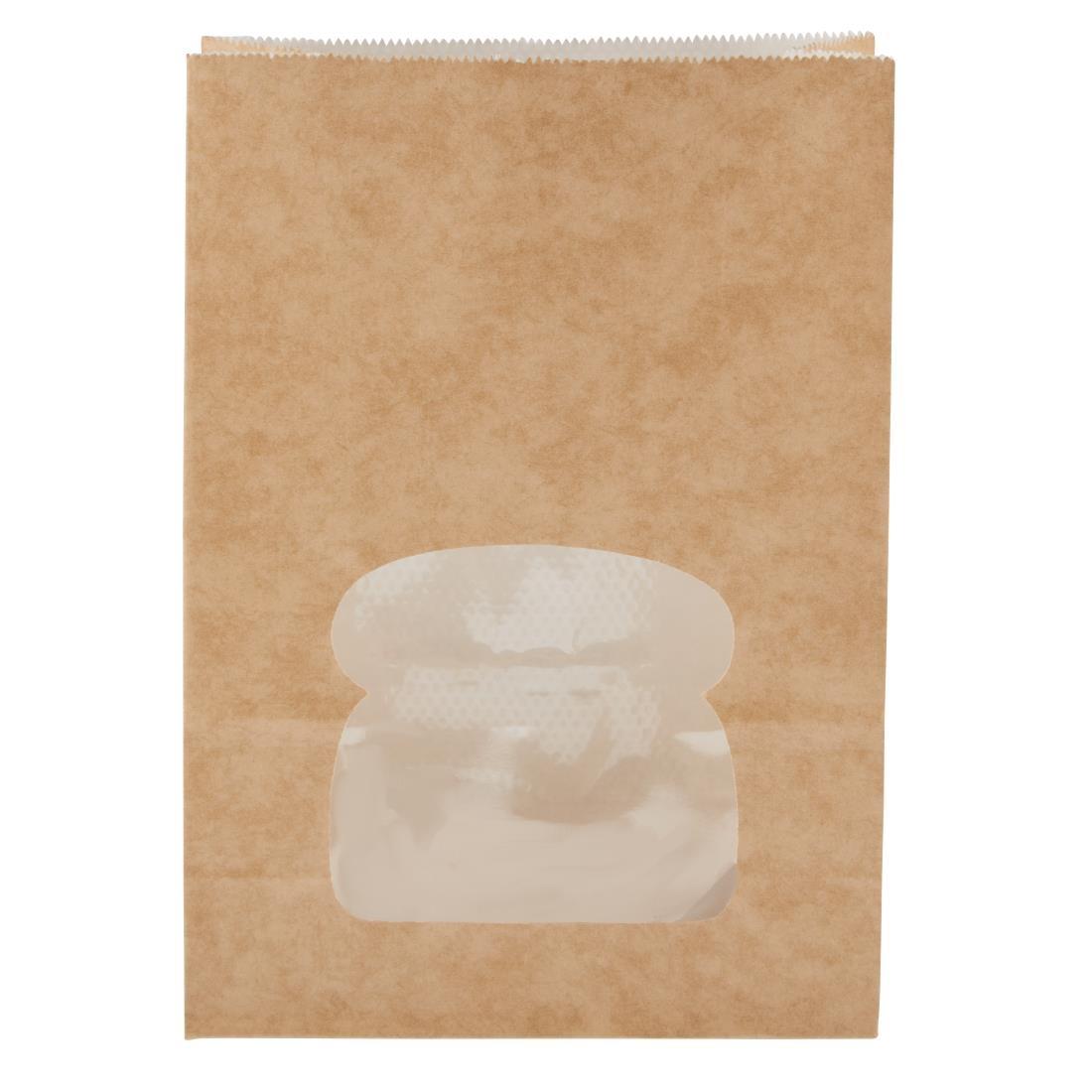 Colpac Recyclable Paper Sandwich Bags With Window Kraft (Pack of 250) - FA382  - 2