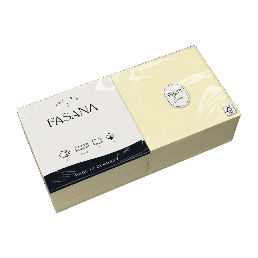 Fasana Lunch Napkin Crème 33x33cm 2ply 1/4 Fold (Pack of 1500) - CK878  - 2