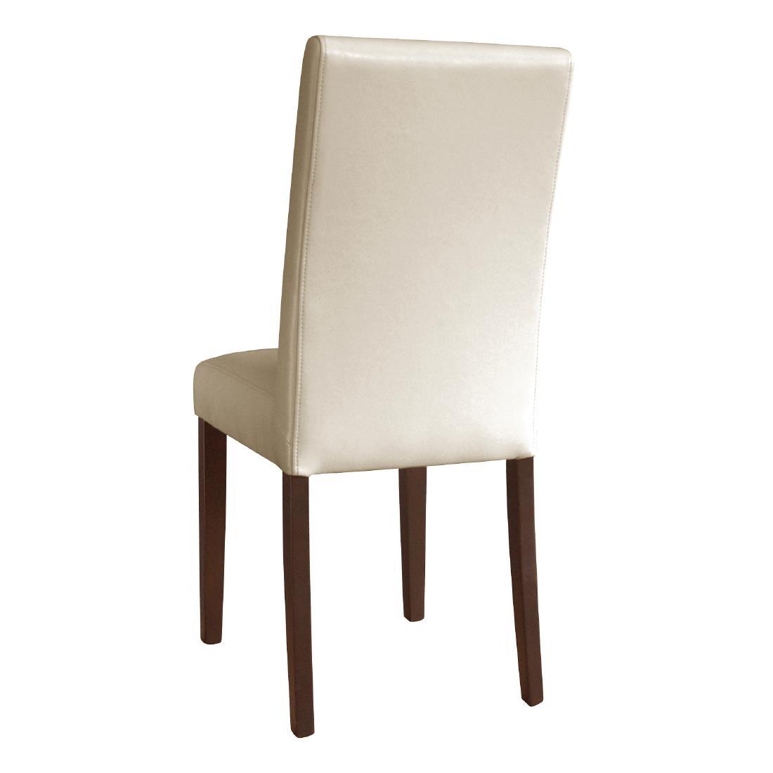 Bolero Faux Leather Dining Chairs Cream (Pack of 2) - GH444  - 2
