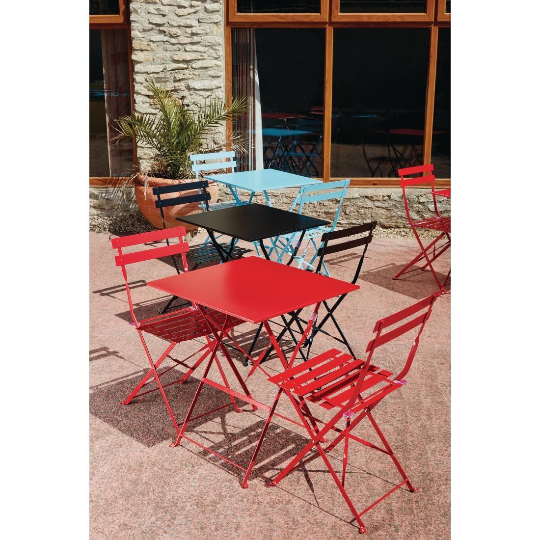 Bolero Red Pavement Style Steel Chairs (Pack of 2) - GH555  - 5