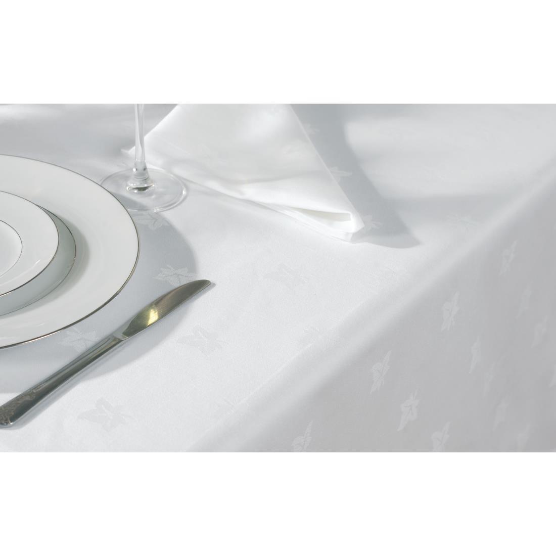 Mitre Luxury Luxor Tablecloth Ivy Leaf White 1150 x 1150mm - GW443  - 3