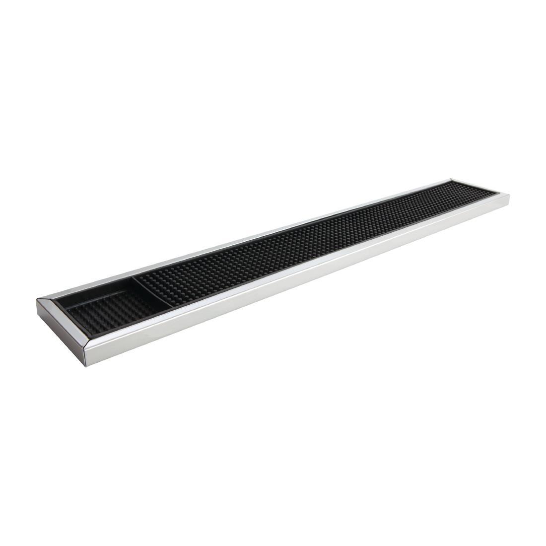 Beaumont Rubber Bar Mat with Stainless Steel Frame 600 x 100mm - CN741  - 1