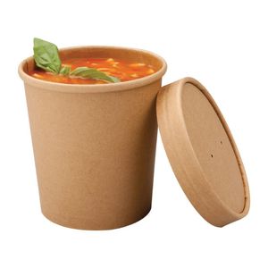 Colpac Recyclable Kraft Microwavable Soup Cups 450ml / 16oz (Pack of 500) - FA370  - 1