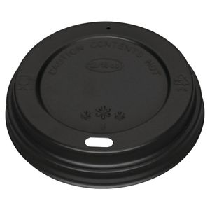 Fiesta Recyclable Coffee Cup Lids Black 340ml / 12oz and 455ml / 16oz (Pack of 1000) - CW718  - 1