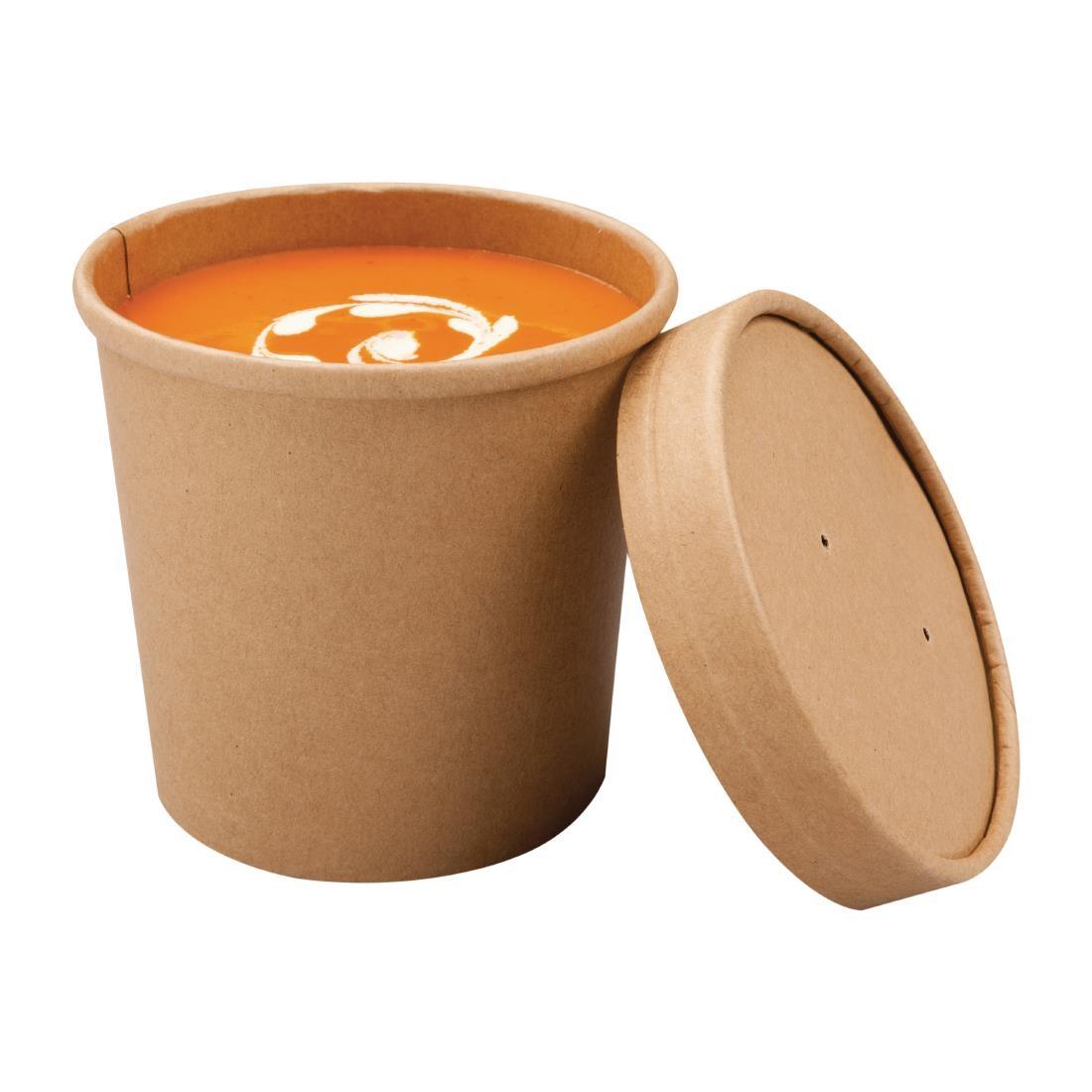 Colpac Recyclable Kraft Microwavable Soup Cups 350ml / 12oz (Pack of 500) - FA369  - 1
