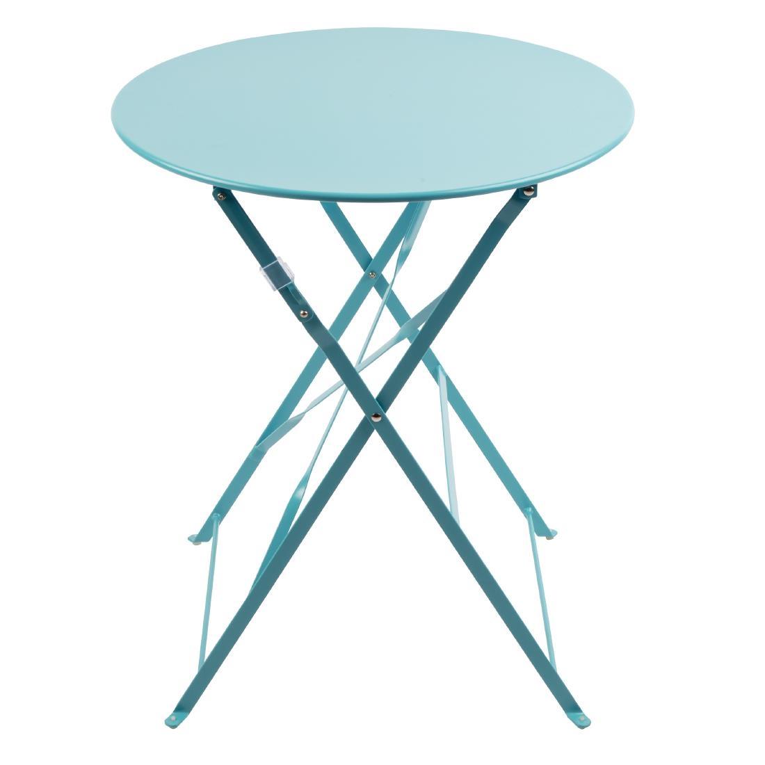 Bolero  Round Pavement Style Steel Table Seaside Blue 595mm - GK983  - 3
