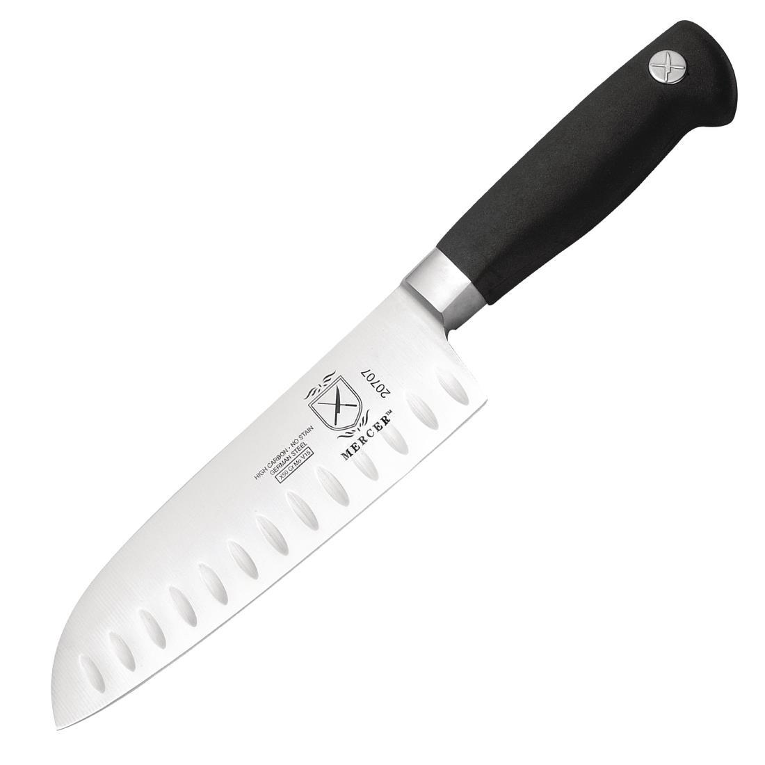  Mercer Culinary M20707 Genesis 7-Inch Santoku Knife,Black:  Santoku Knives: Home & Kitchen