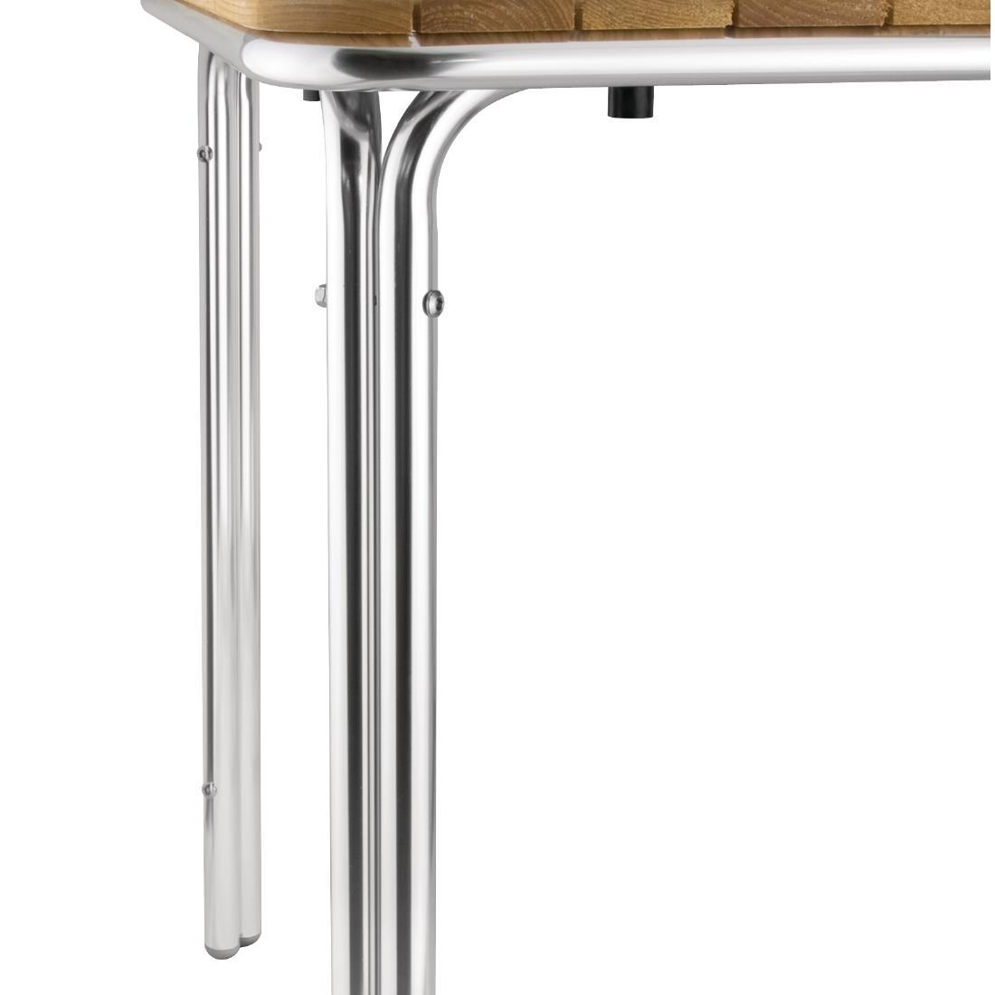 Bolero Square Ash and Aluminium Table 700mm - GL982  - 4