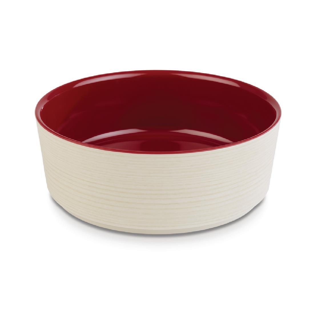 APS+ Melamine Round Bowl Maple and Red 1.5 Ltr - DE567  - 1