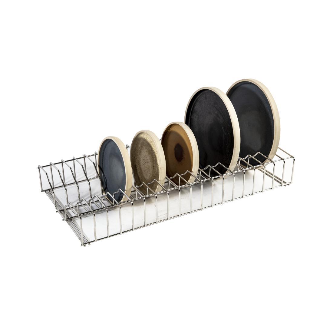 Vogue Stainless Steel Plate Racks 600mm - L440  - 3