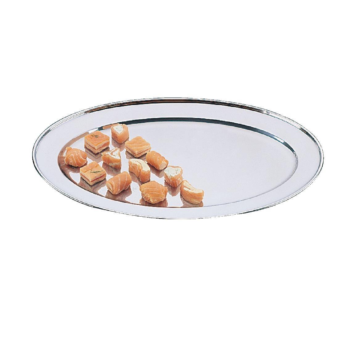 Olympia Stainless Steel Oval Serving Tray 200mm - K360  - 1