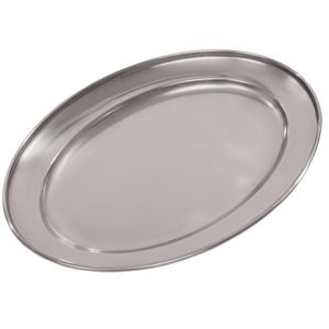 Olympia Stainless Steel Oval Serving Tray 250mm - K362  - 1