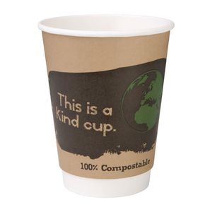 Fiesta Compostable Coffee Cups Double Wall 355ml / 12oz (Pack of 500) - DY987  - 1