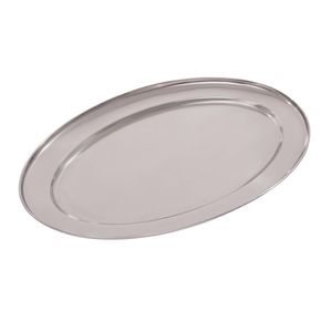 Olympia Stainless Steel Oval Serving Tray 450mm - K366  - 1