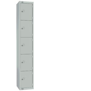 Elite Five Door Manual Combination Locker Locker Grey with Sloping Top - CG610-CLS  - 1