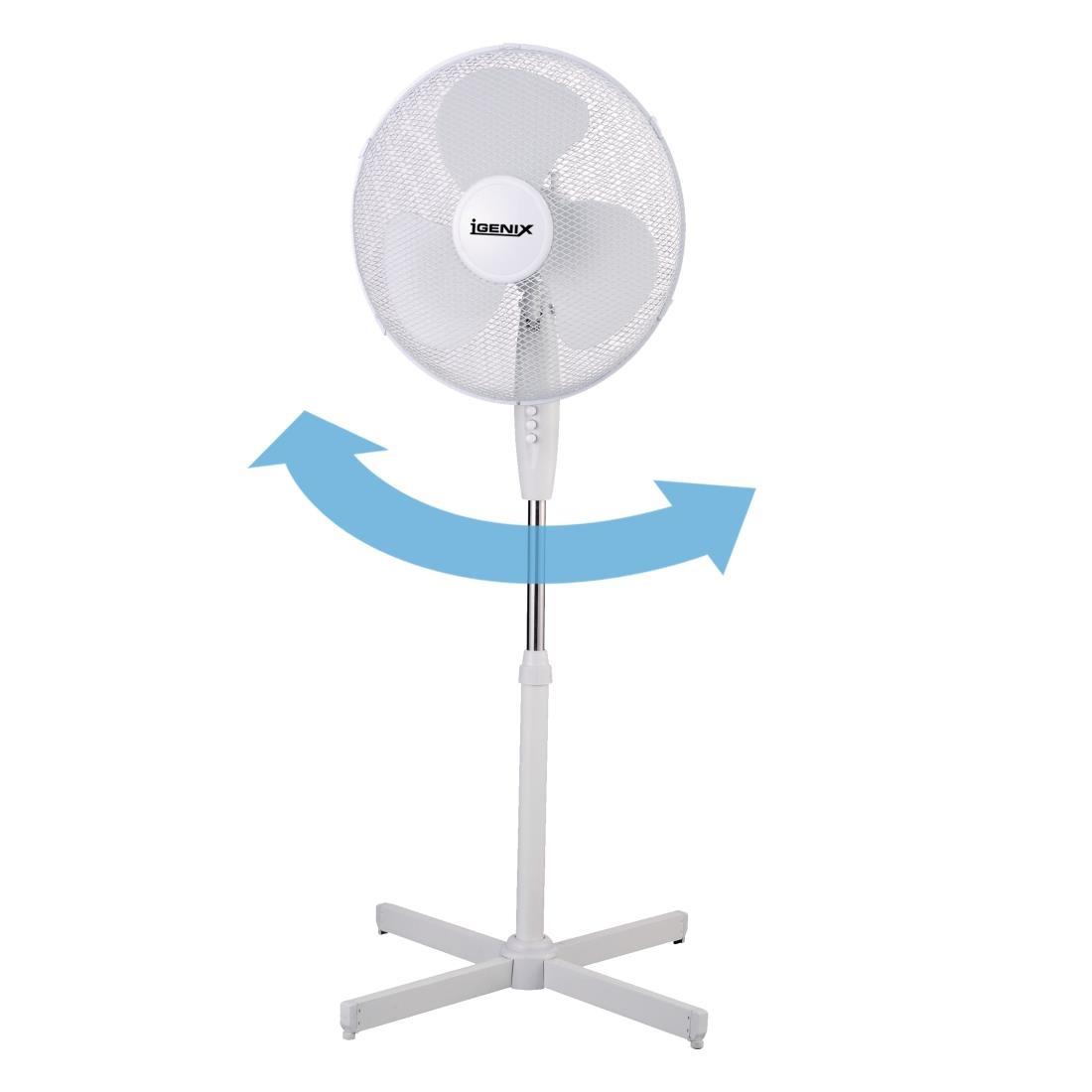 Igenix 16" Oscillating White Stand Fan - GR389  - 4