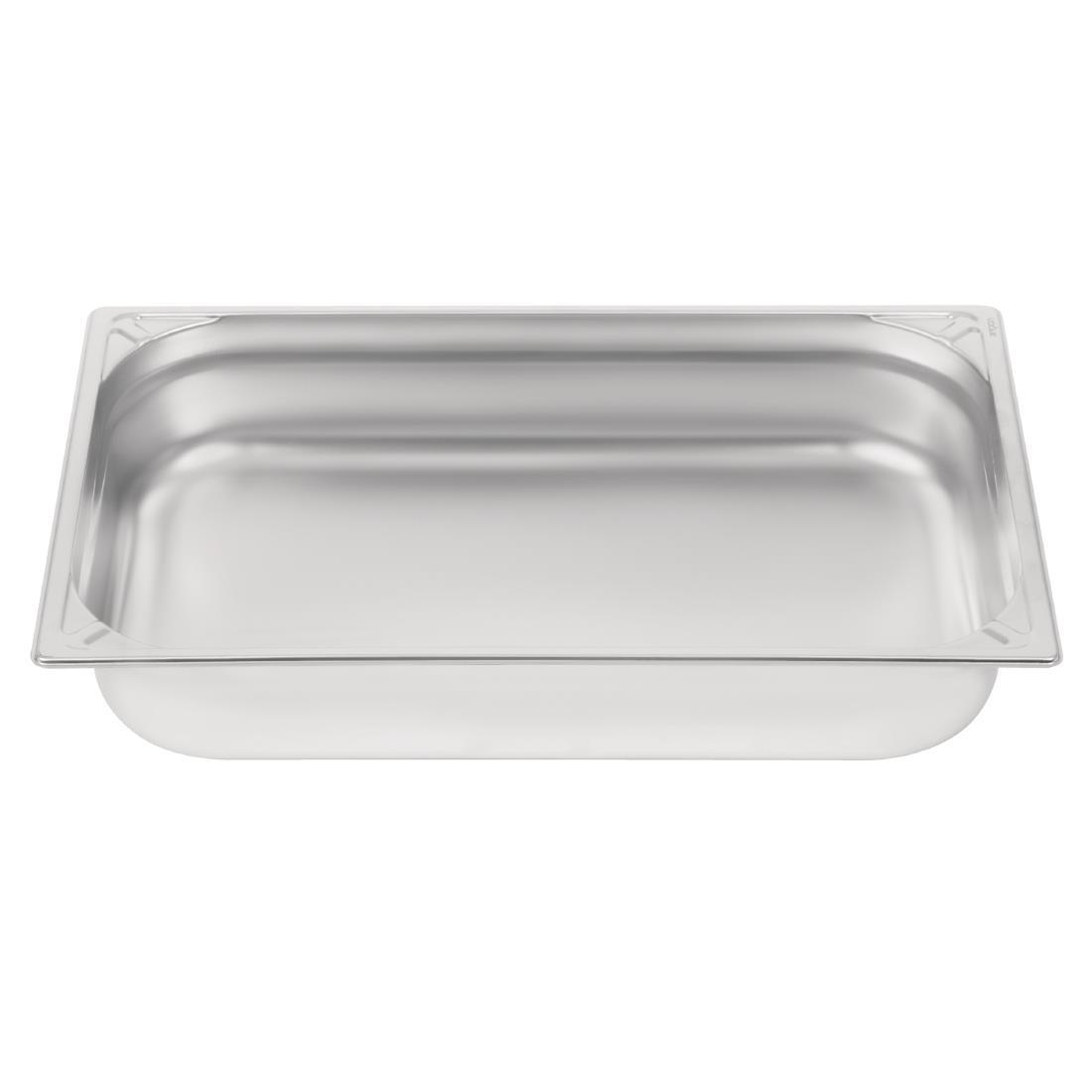 Vogue Heavy Duty Stainless Steel 1/1 Gastronorm Pan 100mm - DW434  - 2