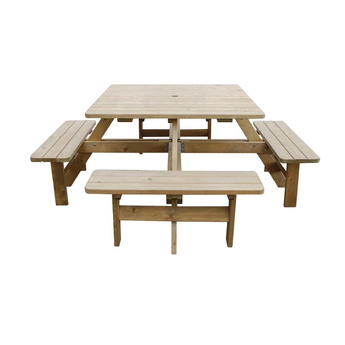 Rowlinson Square Wooden Picnic Table 6.5ft - CG096  - 2