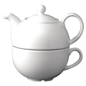 Churchill Plain Whiteware Teapots 370ml (Pack of 4) - W905  - 1