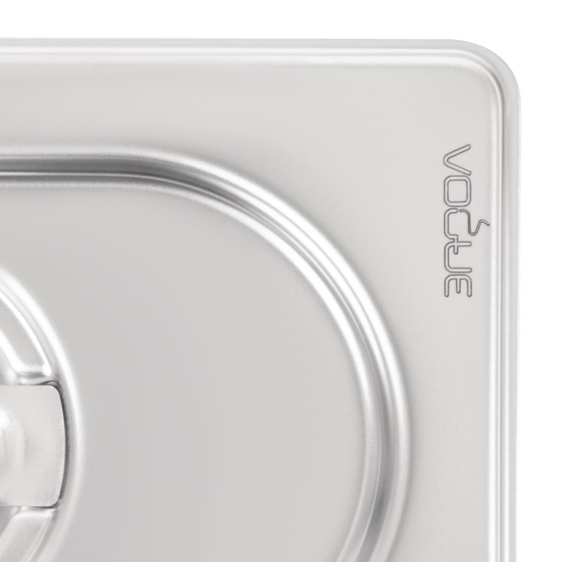 Vogue Heavy Duty Stainless Steel 1/9 Gastronorm Pan Lid - DW460  - 6