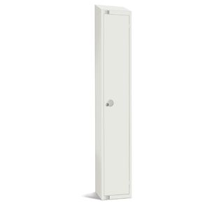 Elite Single Door Padlock Locker with Sloping Top White - GR309-PS  - 1