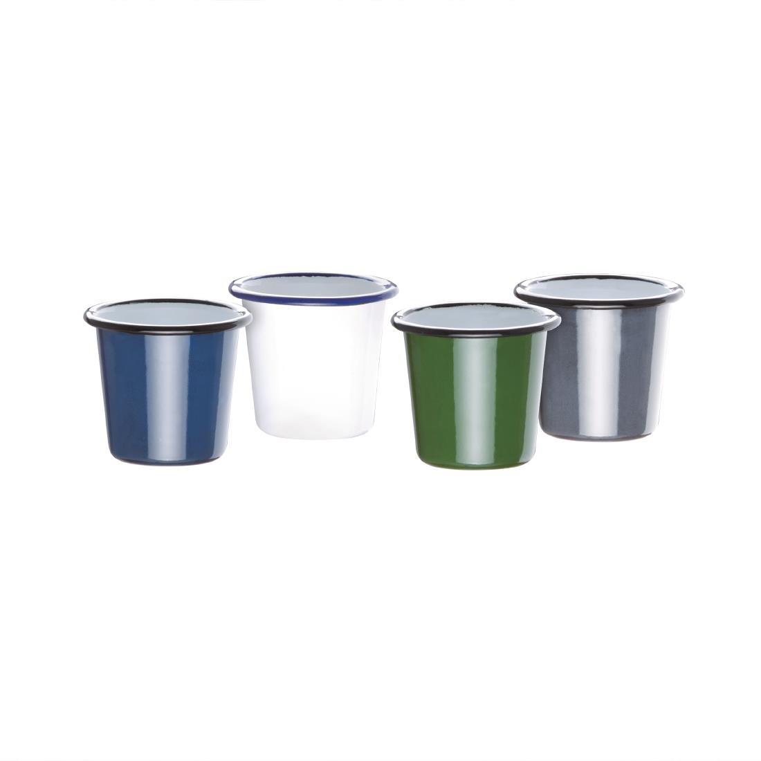 Olympia Enamel Sauce Cup Grey and Black (Pack of 6) - DC387  - 3