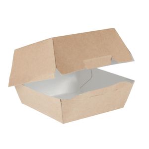 Colpac Compostable Kraft Burger Boxes Small 108mm (Pack of 250) - GE802  - 1