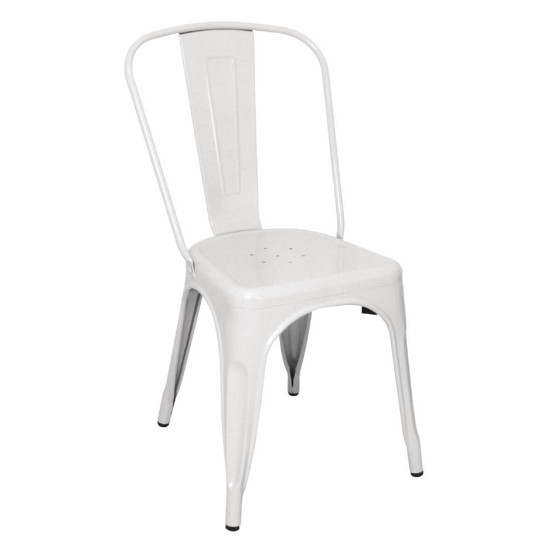 Bolero Bistro Steel Side Chair White (Pack of 4) - GL332  - 1
