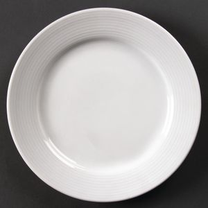 Olympia Linear Wide Rimmed Plates 200mm (Pack of 12) - U090  - 1