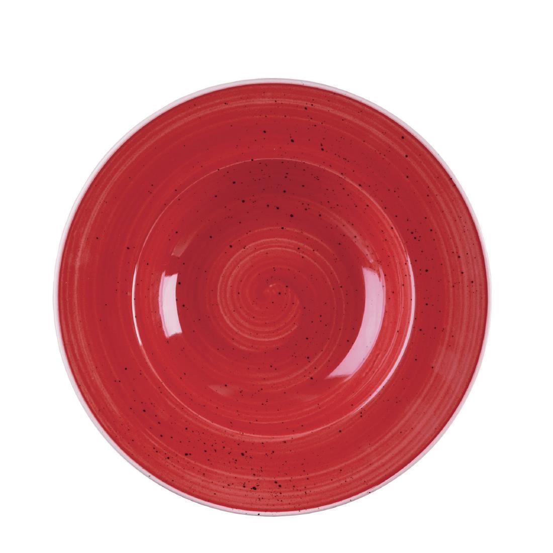 Churchill Stonecast Round Wide Rim Bowl Berry Red 240mm (Pack of 12) - DM467  - 1