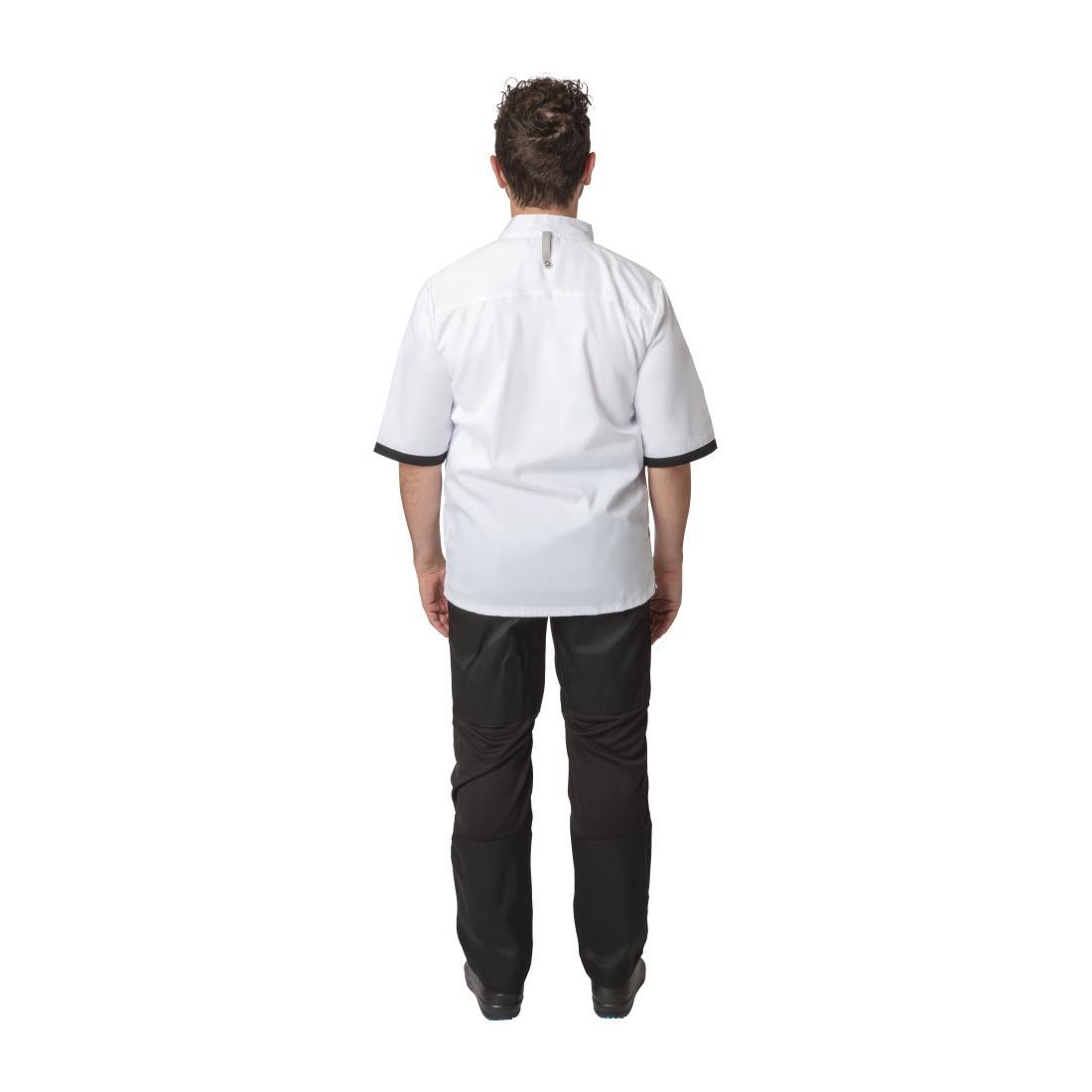 Southside Unisex Chefs Jacket Short Sleeve White XL - B998-XL  - 3