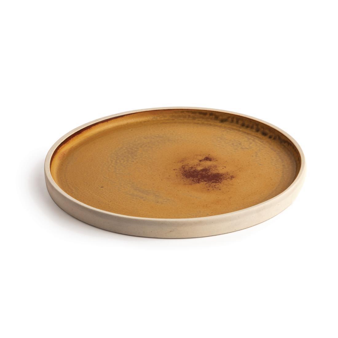 Olympia Canvas Flat Round Plate Sienna Rust 250mm (Pack of 6) - FA308  - 2
