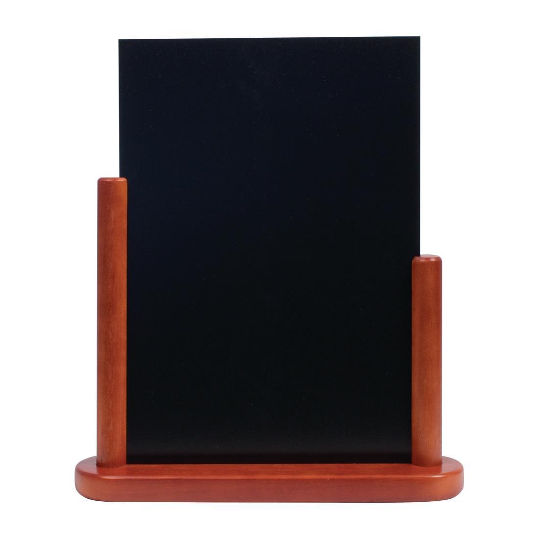Securit Half Frame Table Top Blackboard 320 x 270mm Mahogany - P487  - 1
