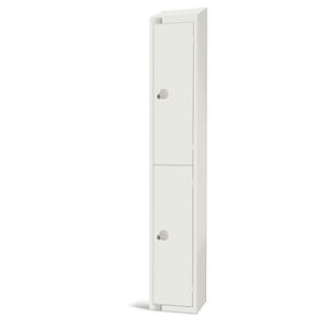 Elite Double Door Coin Return Locker with Sloping Top White - GR303-CNS  - 1