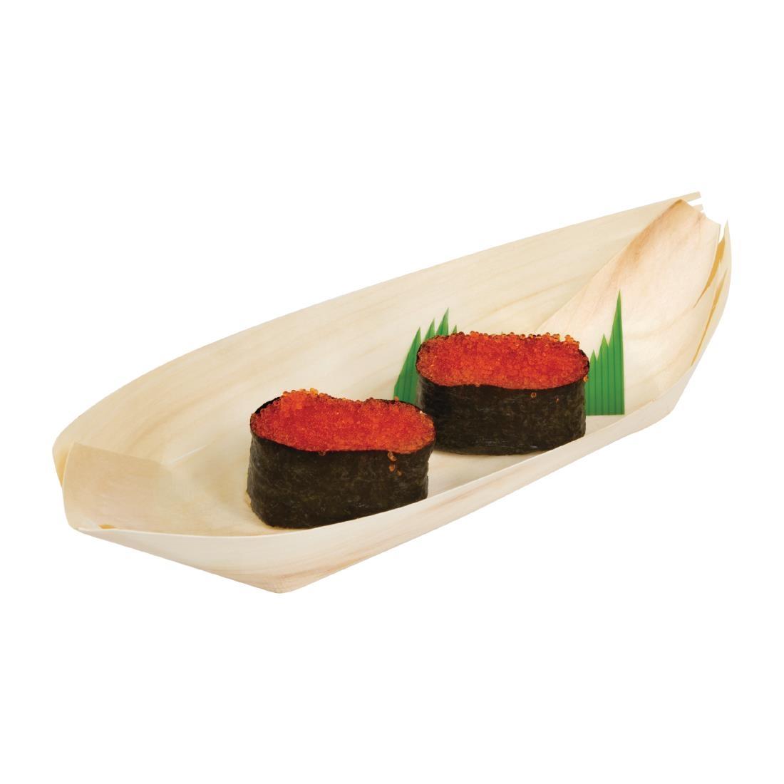 Fiesta Compostable Wooden Sushi Boats Large 250mm (Pack of 100) - DK386  - 7