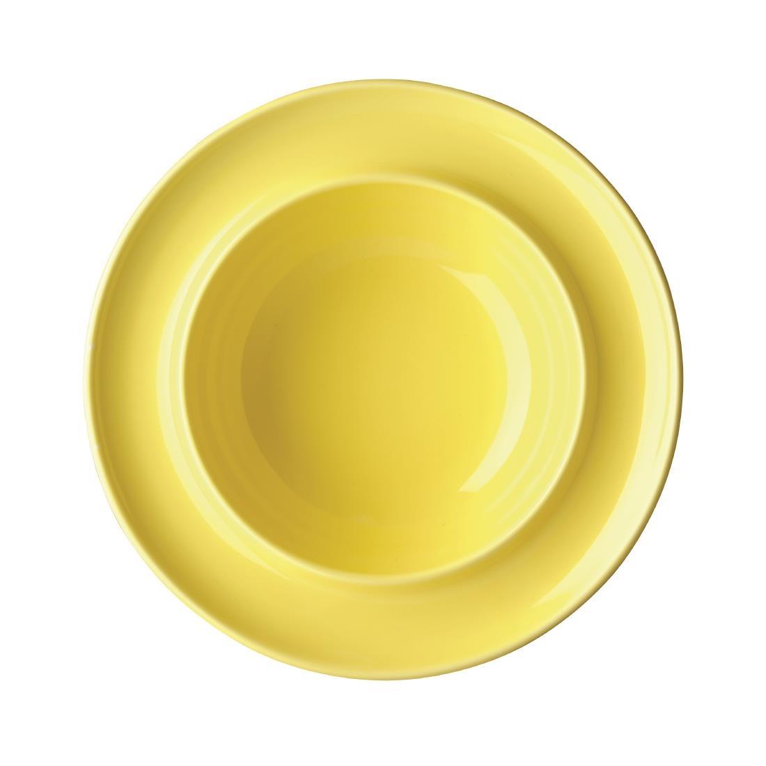 Olympia Kristallon Heritage Raised Rim Bowls Yellow 205mm (Pack of 4) - DW708  - 1