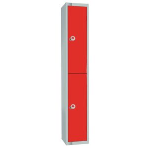 Elite Double Door Coin Return Locker with Sloping Top Graphite Red - W980-CNS  - 1