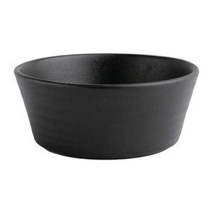 Olympia Cavolo Flat Round Bowls Textured Black 143mm (Pack of 6) - FD906  - 1