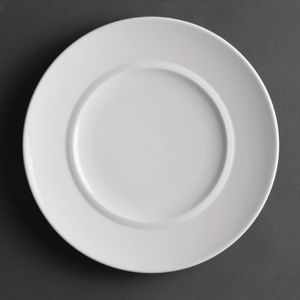 Royal Porcelain Classic White Flat Plate 230mm (Pack of 12) - GT936  - 1