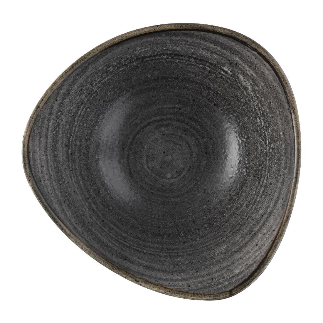 Churchill Stonecast Raw Lotus Bowl Black 178mm (Pack of 12) - FS845  - 3