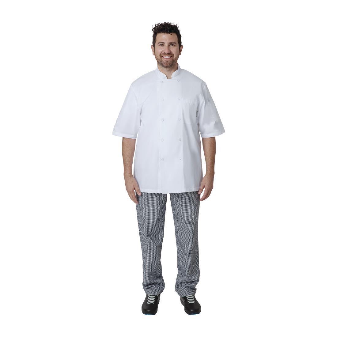 Chefs Works Montreal Cool Vent Unisex Short Sleeve Chefs Jacket White XS - A914-XS  - 7
