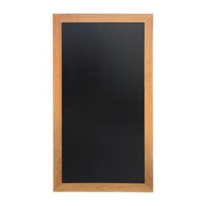 Securit Slim Wall Mounted Blackboard 1000 x 560mm Teak - Y859  - 1